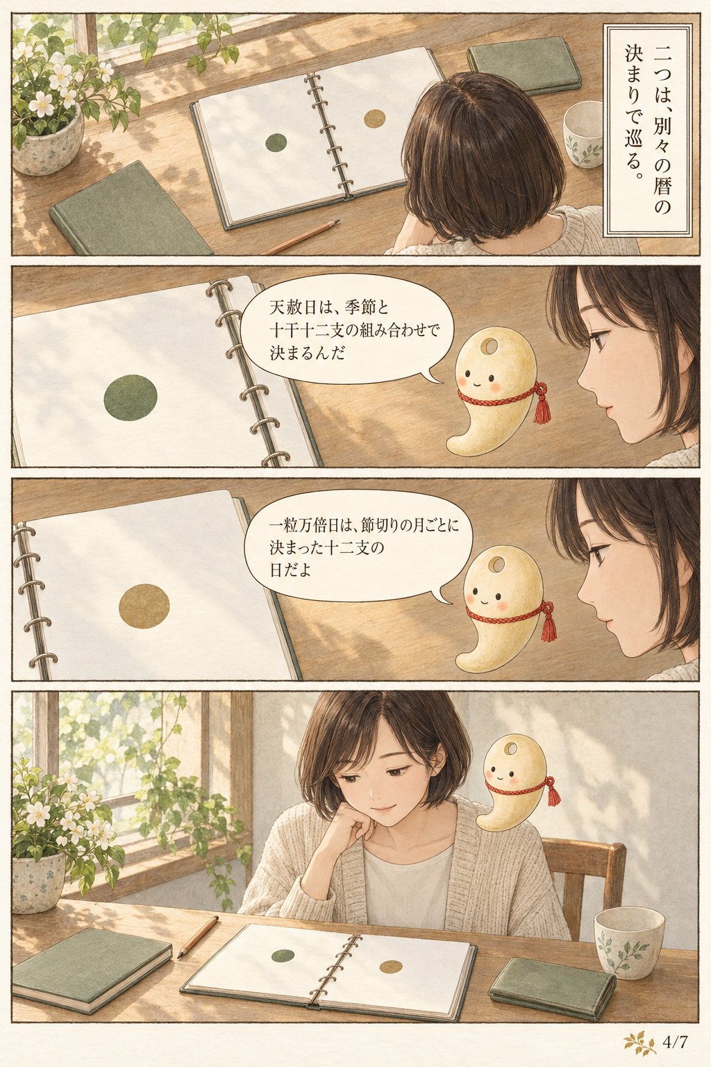 10月1日は「天赦日」と「一粒万倍日」が重なる日 — 年に数回しかない組み合わせを、暦の側から確かめる まんが解説 4ページ目
