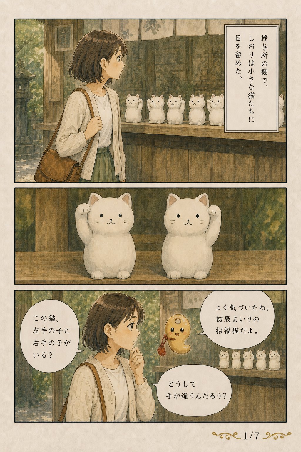 住吉大社の初辰まいり — 回り方の順番と招福猫48ヶ月の由来 まんが解説 1ページ目