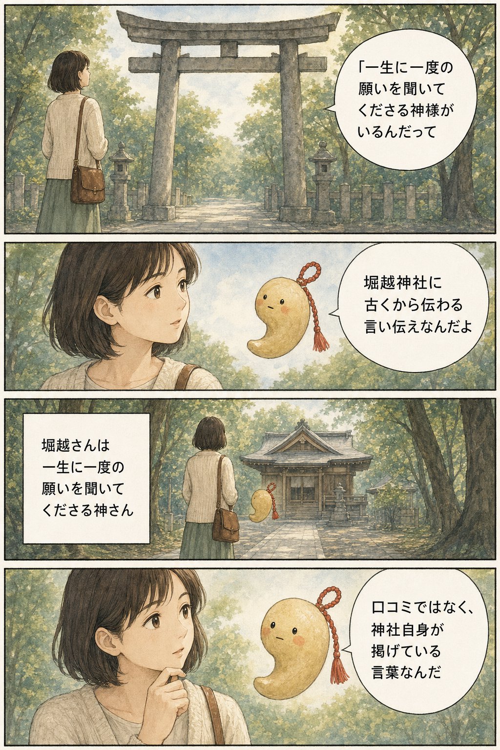 堀越神社のひと夢祈願とは — 一生に一度の願いと向き合う由緒 まんが解説 1ページ目