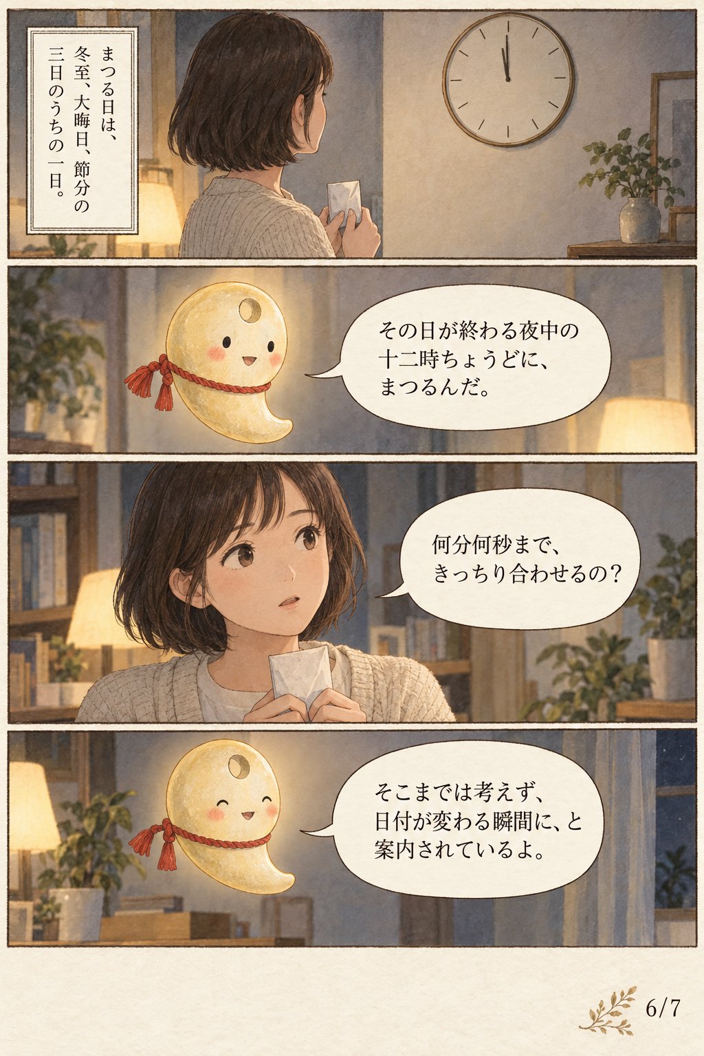 一陽来復とは — 冬至に陽が兆す言葉と、穴八幡宮のお守りのまつり方 まんが解説 6ページ目