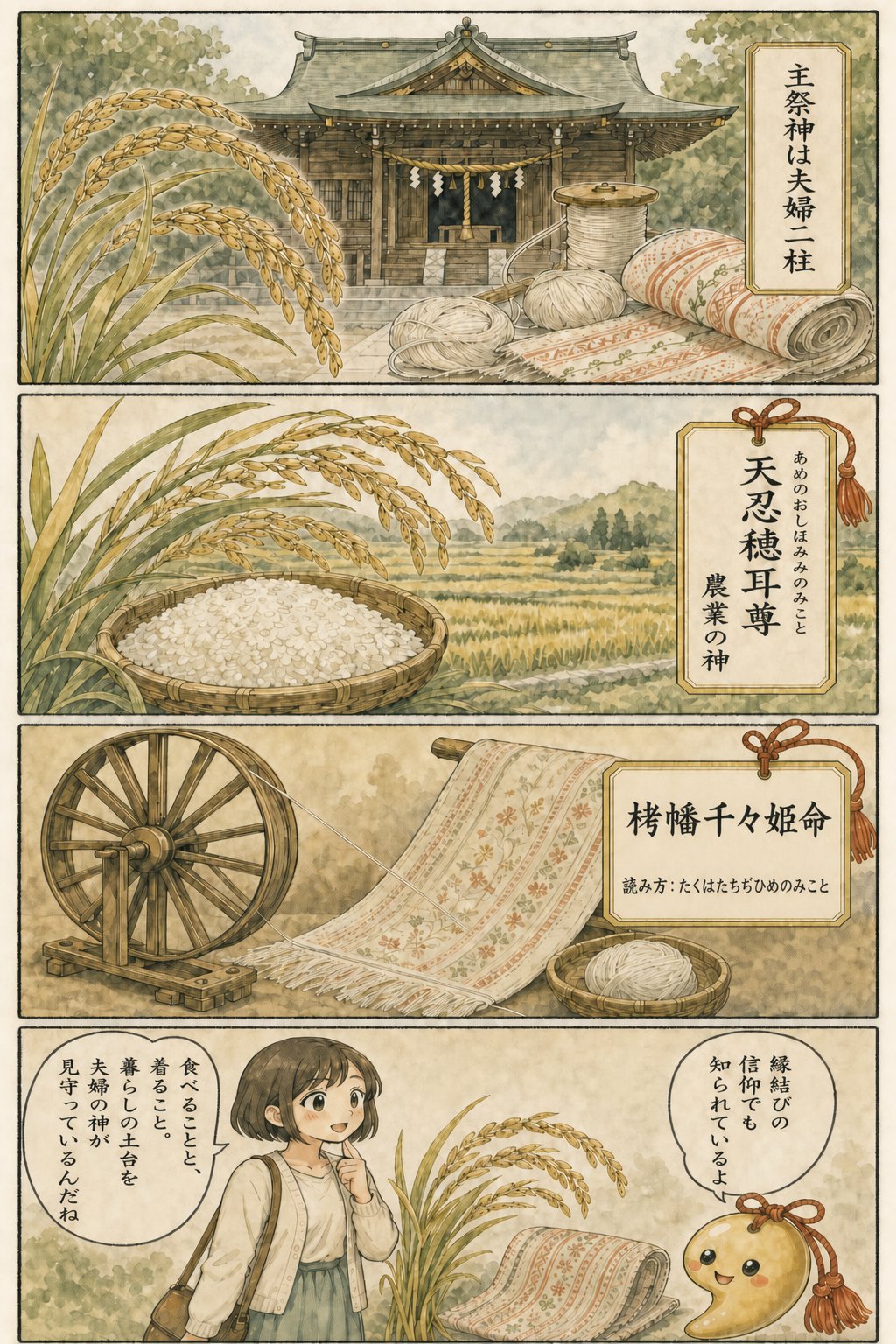 泉穴師神社|織物のまち泉大津を見守る夫婦の神と縁結びの信仰 まんが解説 2ページ目