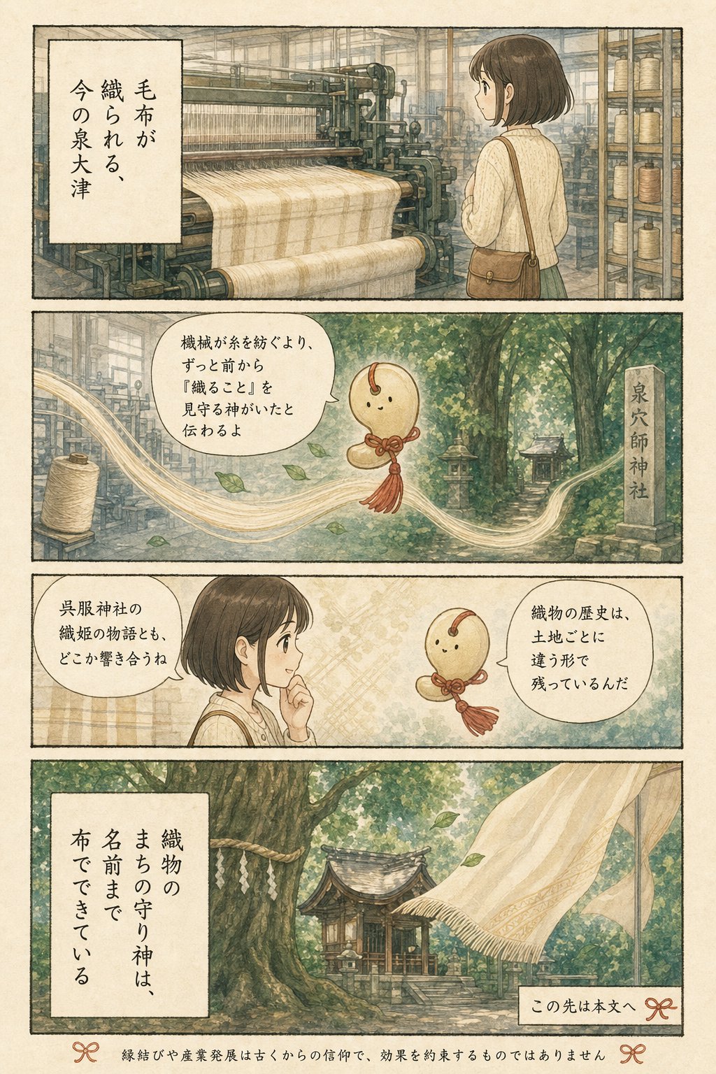 泉穴師神社|織物のまち泉大津を見守る夫婦の神と縁結びの信仰 まんが解説 6ページ目