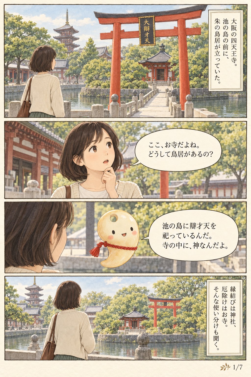 神社とお寺、どっちに行けばいい？ — 四天王寺に残る神仏分離の記録 まんが解説 1ページ目