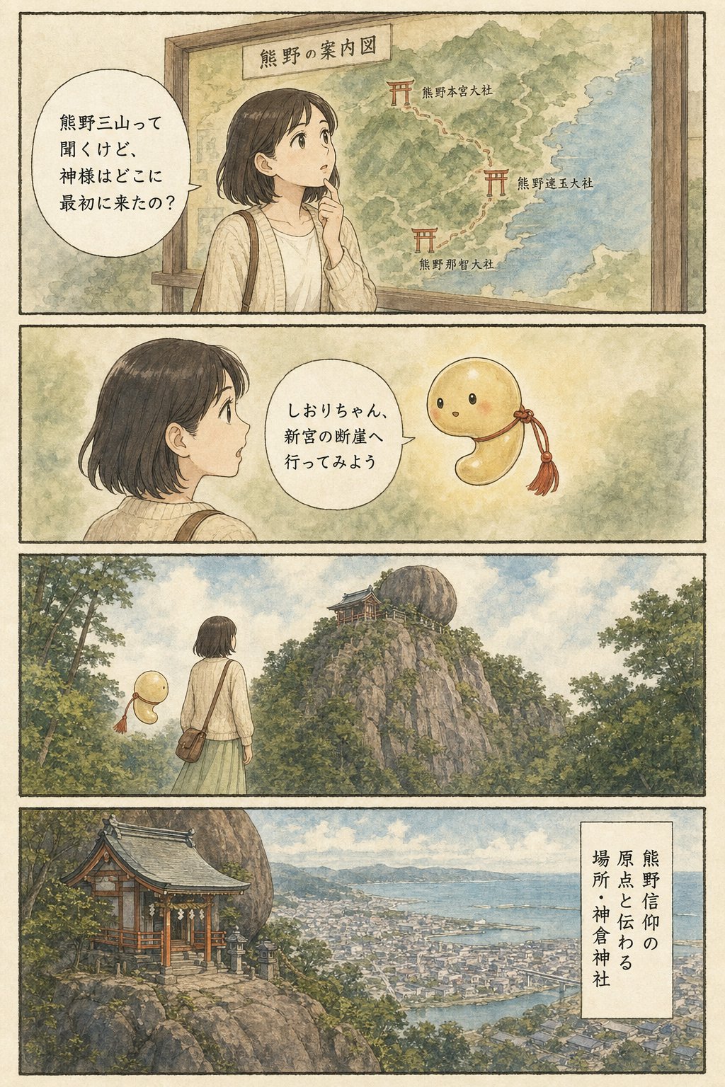 神倉神社とゴトビキ岩｜熊野の神が最初に降りた538段の聖地 まんが解説 1ページ目