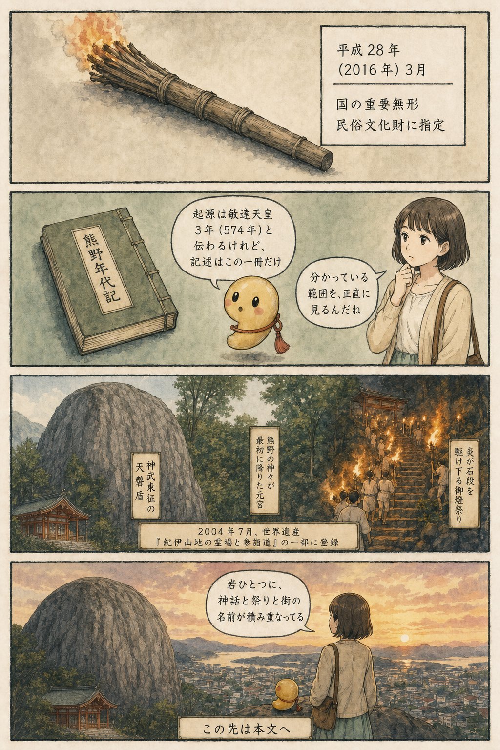 神倉神社とゴトビキ岩｜熊野の神が最初に降りた538段の聖地 まんが解説 6ページ目