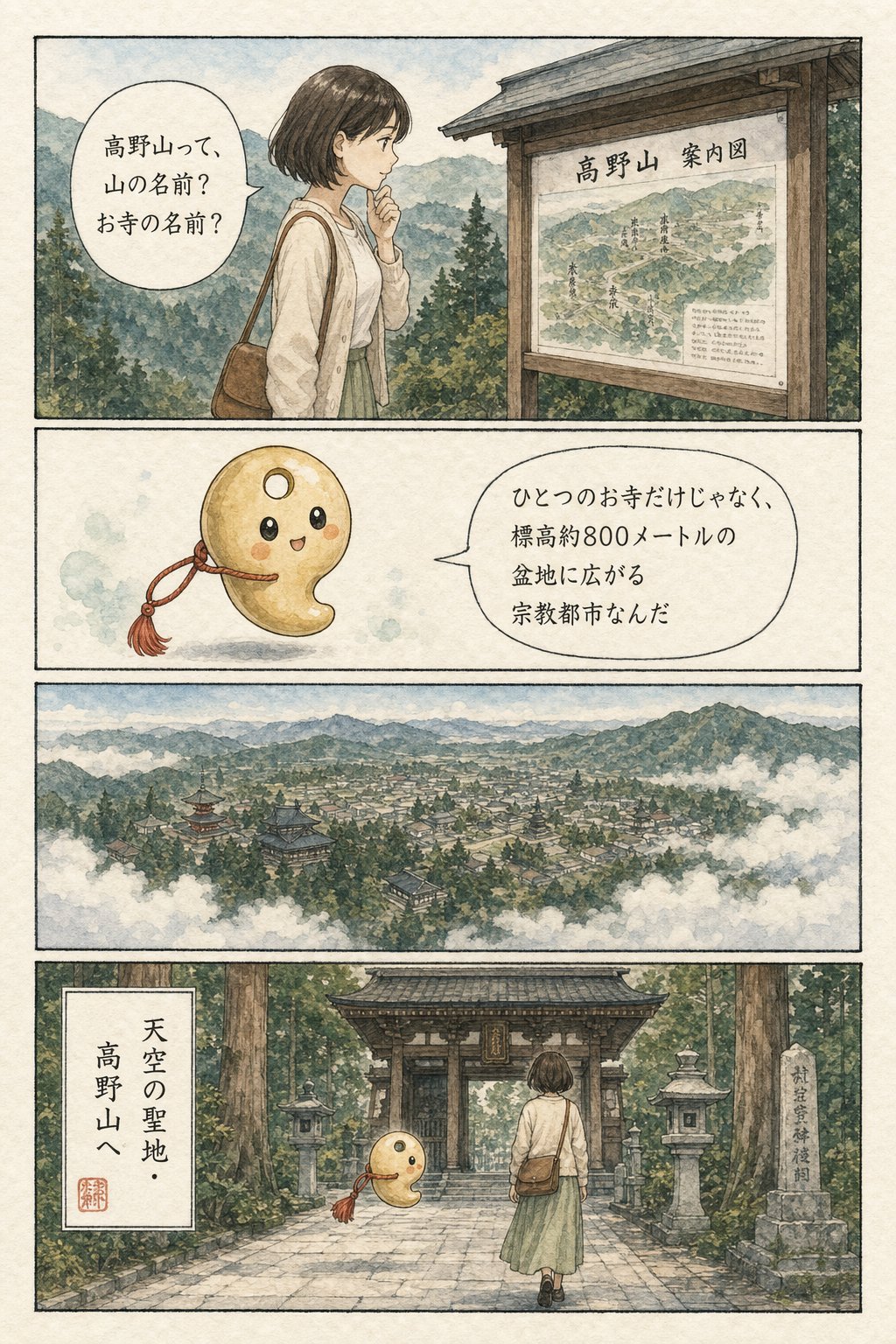 高野山とは？空海が開いた天空の聖地といまも続く「生身供」 まんが解説 1ページ目