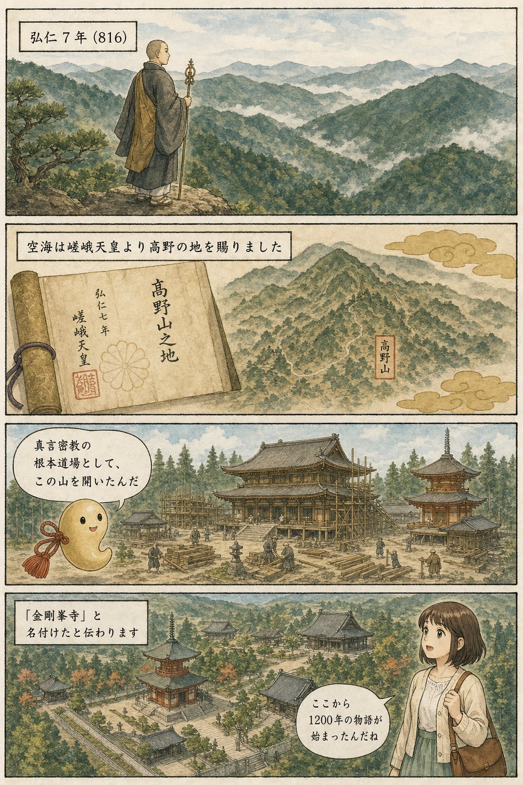 高野山とは？空海が開いた天空の聖地といまも続く「生身供」 まんが解説 2ページ目