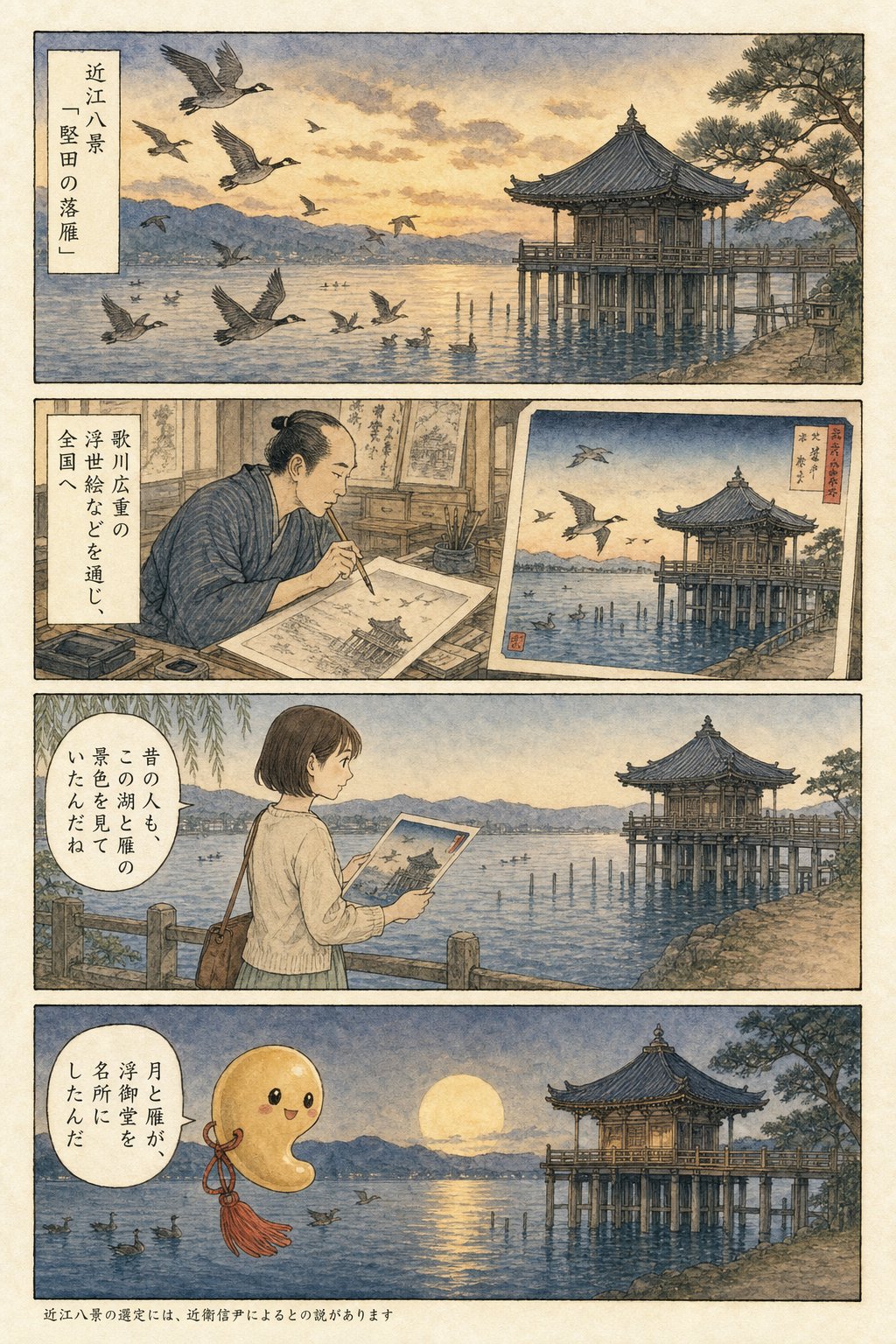 琵琶湖に浮かぶ浮御堂｜芭蕉が月を詠んだ満月寺と千体仏の伝承 まんが解説 3ページ目