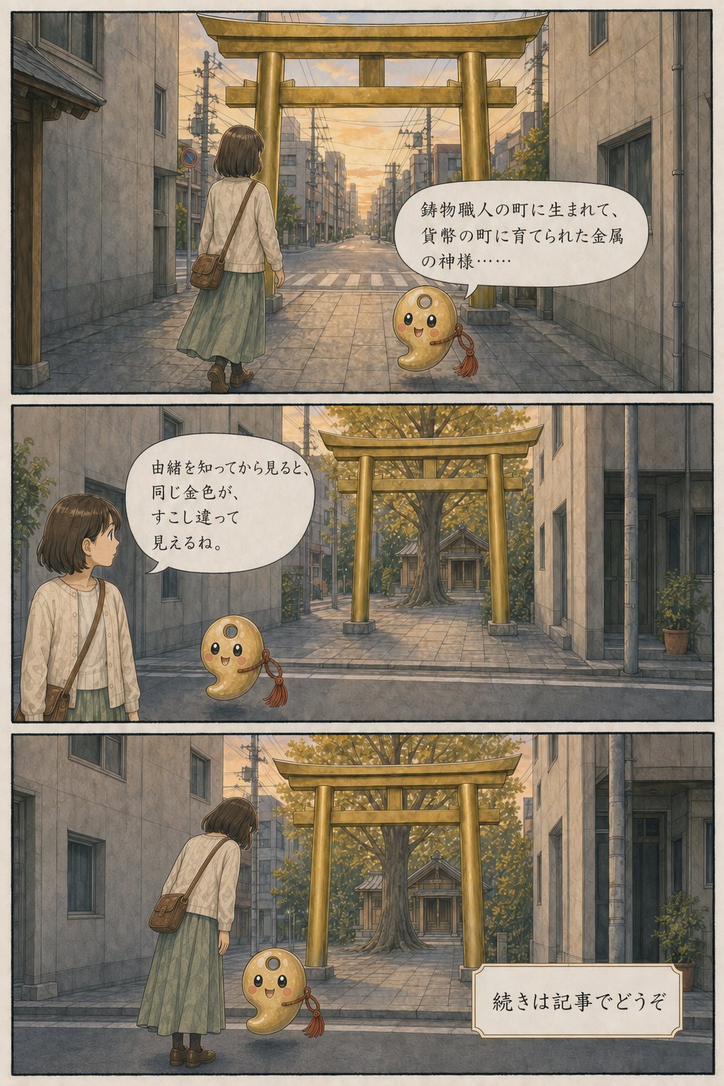 御金神社のお参りの仕方 — 読み方・黄金鳥居の由緒と「福財布」の公式情報 まんが解説 7ページ目