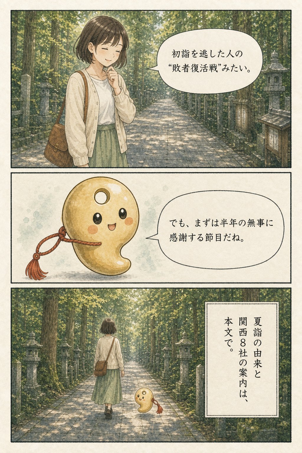 夏詣、実は2014年生まれです — 初詣の「もう半分」の話 まんが解説 7ページ目