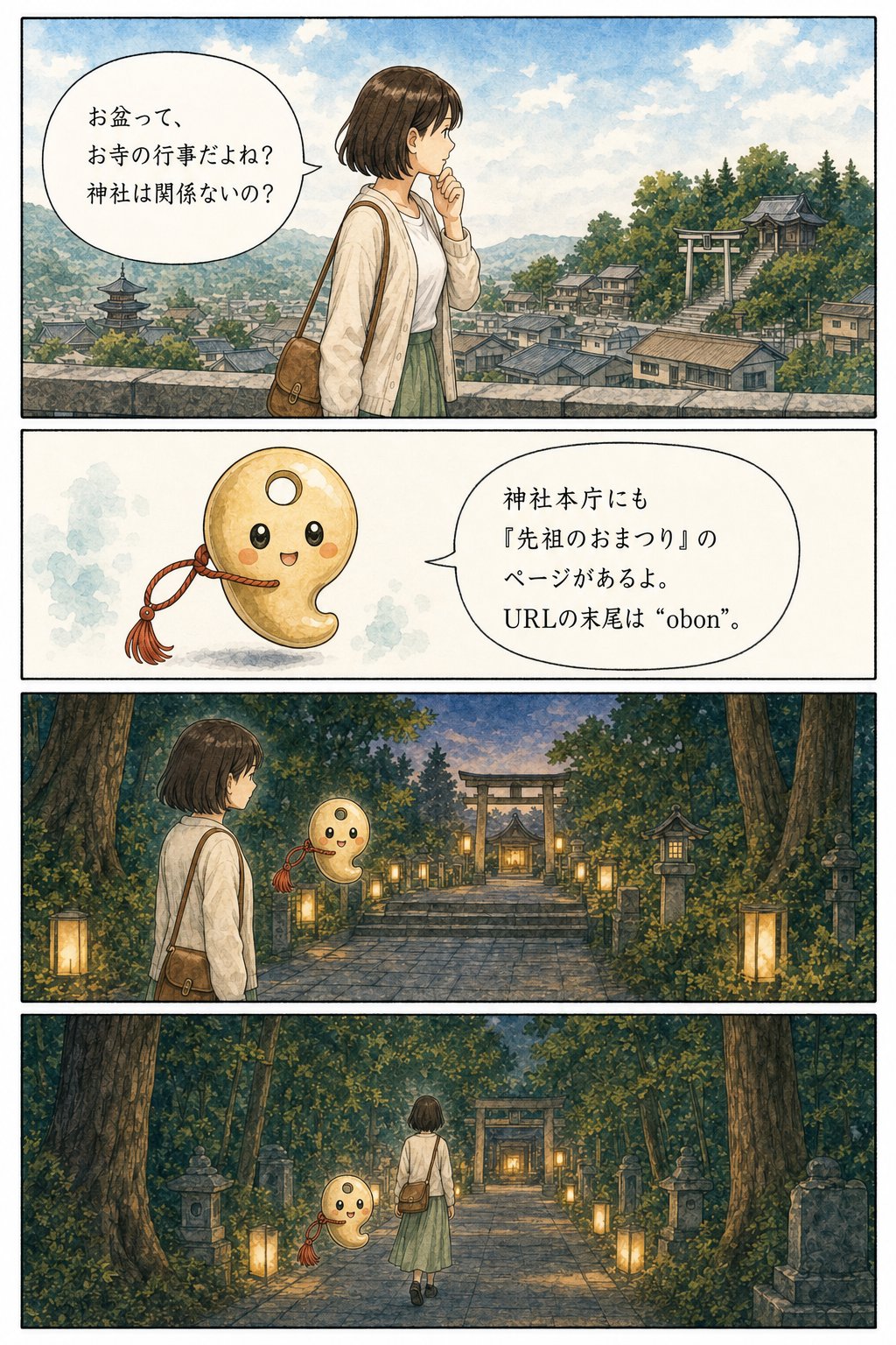 お盆に神社へ行ってはいけない? — 結論、参拝して大丈夫です まんが解説 1ページ目