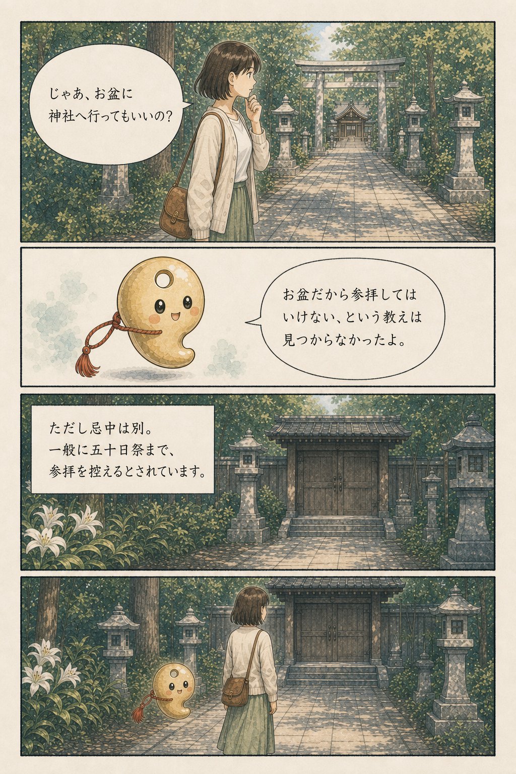 お盆に神社へ行ってはいけない? — 結論、参拝して大丈夫です まんが解説 4ページ目