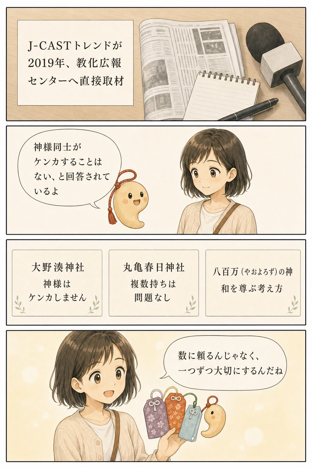 お守りの扱い方 — 複数持ちは神様がケンカする?返納の時期も まんが解説 4ページ目