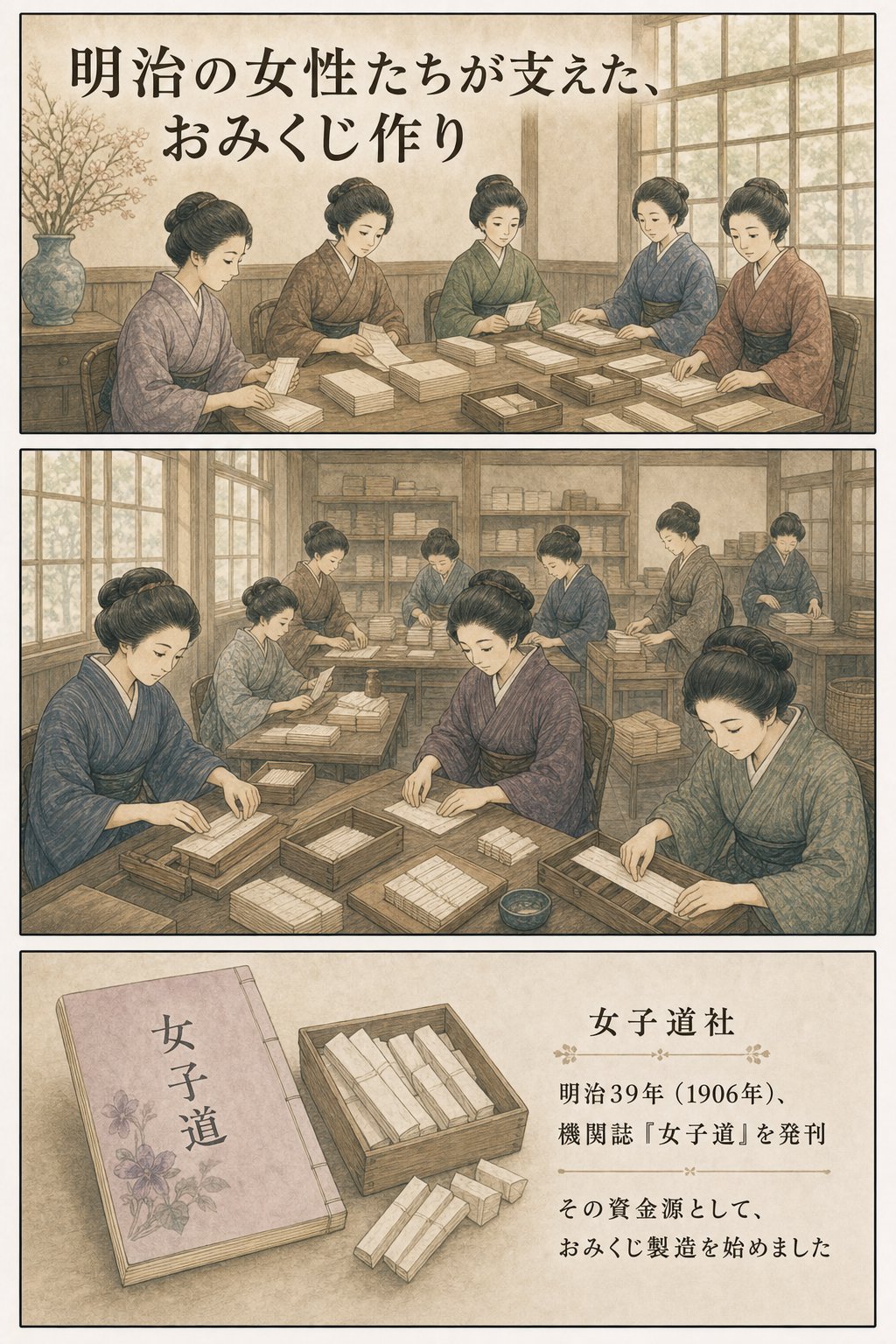 おみくじの歴史 — 起源から「結ぶか持ち帰るか」まで まんが解説 5ページ目
