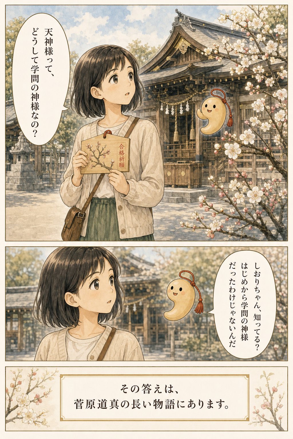 天神様はなぜ学問の神なのか — 菅原道真と天満宮の由来 まんが解説 1ページ目