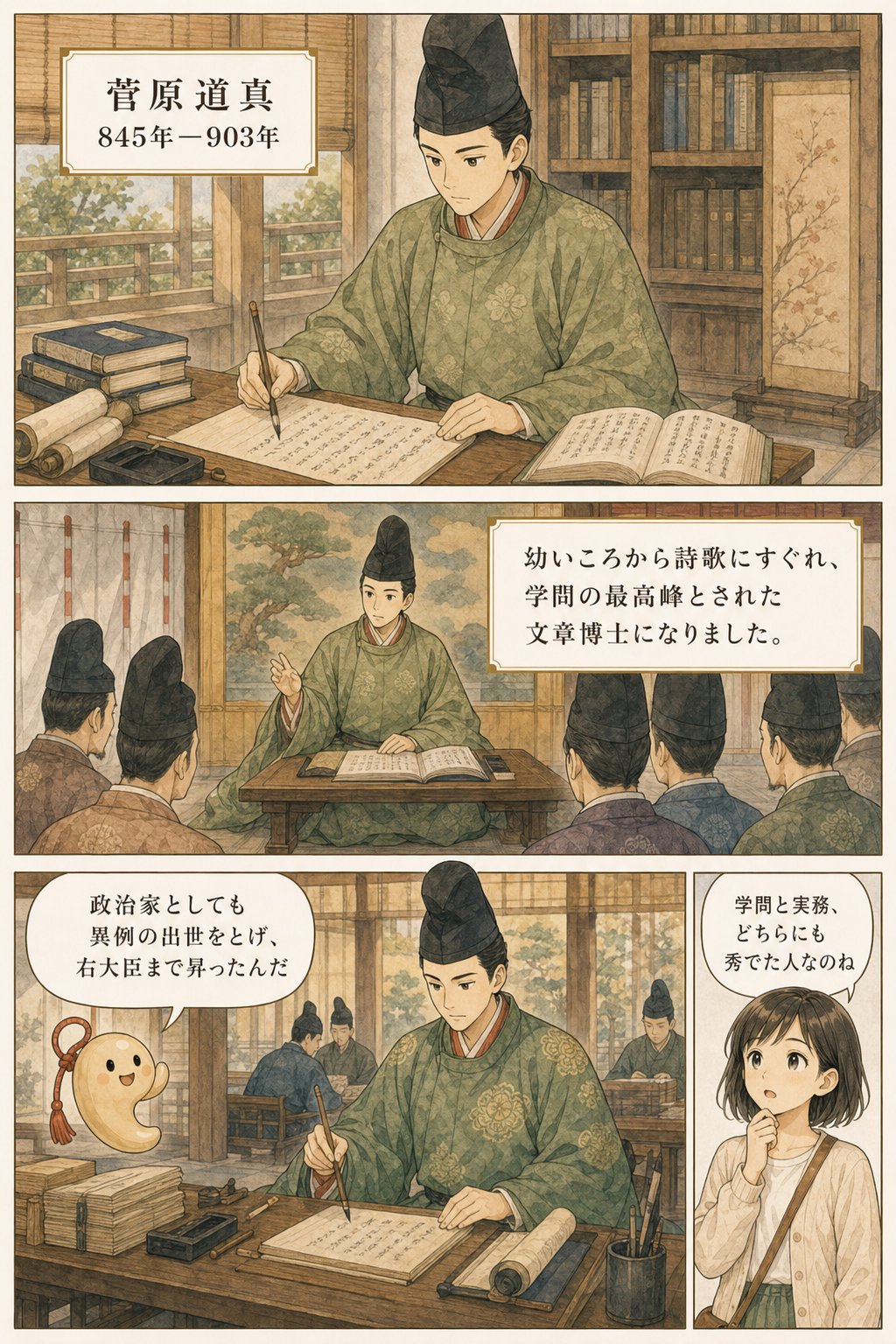 天神様はなぜ学問の神なのか — 菅原道真と天満宮の由来 まんが解説 2ページ目
