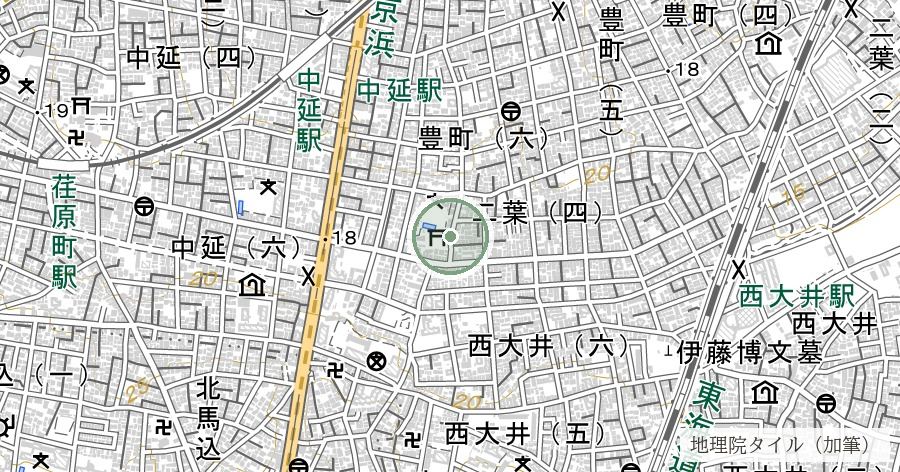蛇窪神社(東京の白蛇様)の位置を示す地図