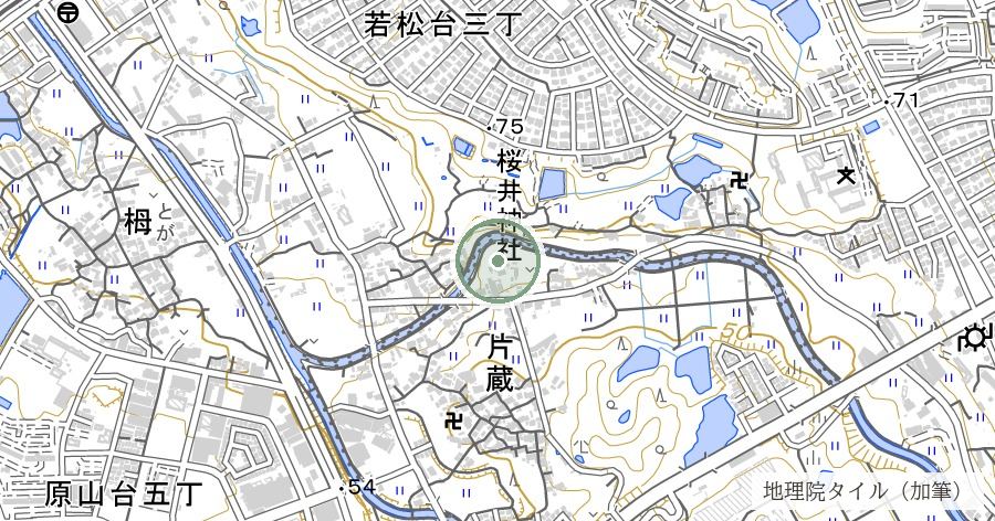 櫻井神社(上神谷八幡宮)の位置を示す地図