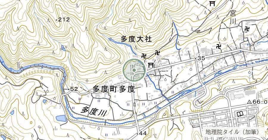 多度大社（北伊勢大神宮）の位置を示す地図