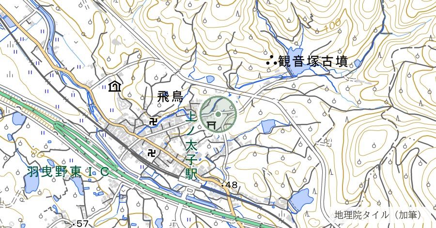 飛鳥戸神社(あすかべじんじゃ)の位置を示す地図