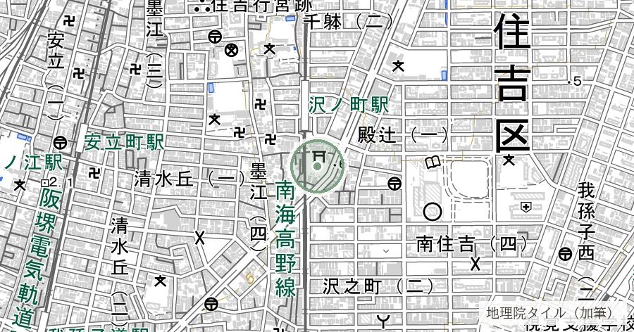 止止呂支比売命神社(若松神社)の位置を示す地図