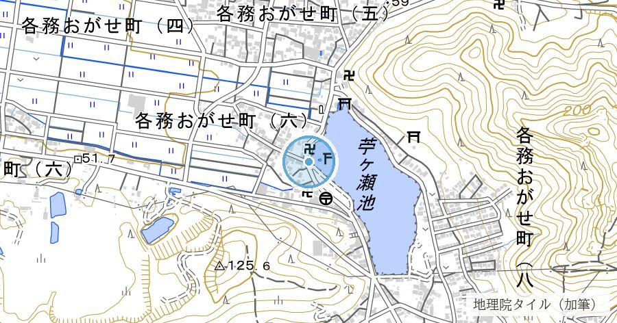 八大龍王総本殿(苧ヶ瀬池)の位置を示す地図