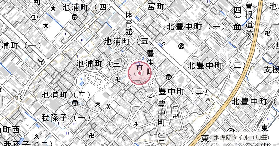 泉穴師神社（いずみあなしじんじゃ）の位置を示す地図