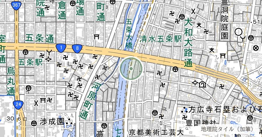 市比賣神社(女人厄除け・いちひめさん)の位置を示す地図